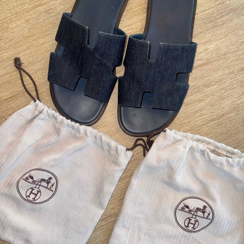 Hermes Men's Sandals in blue Denise size 11 - Picture 4 of 6